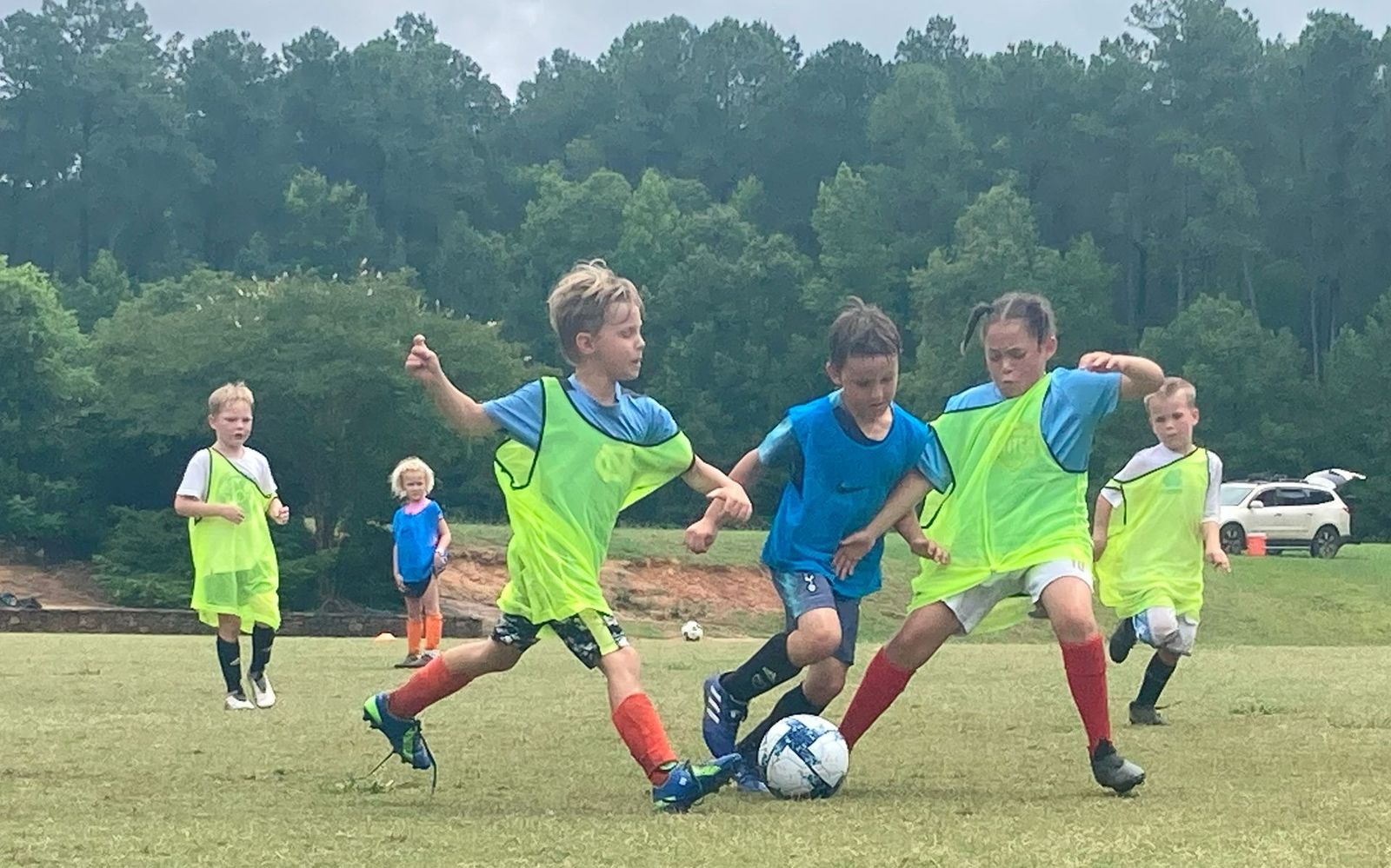 Youth Development Academy players competing for the ball at practice